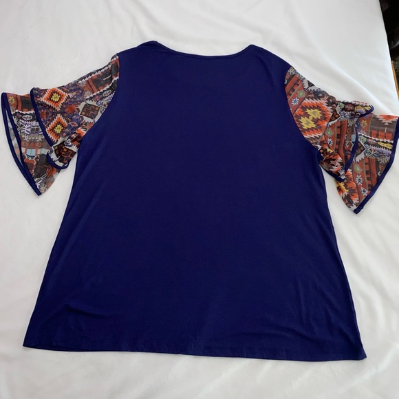 Back In The Saddle Women’s Naomi Ikat Sleeves Top Size XL - Picture 9 of 9